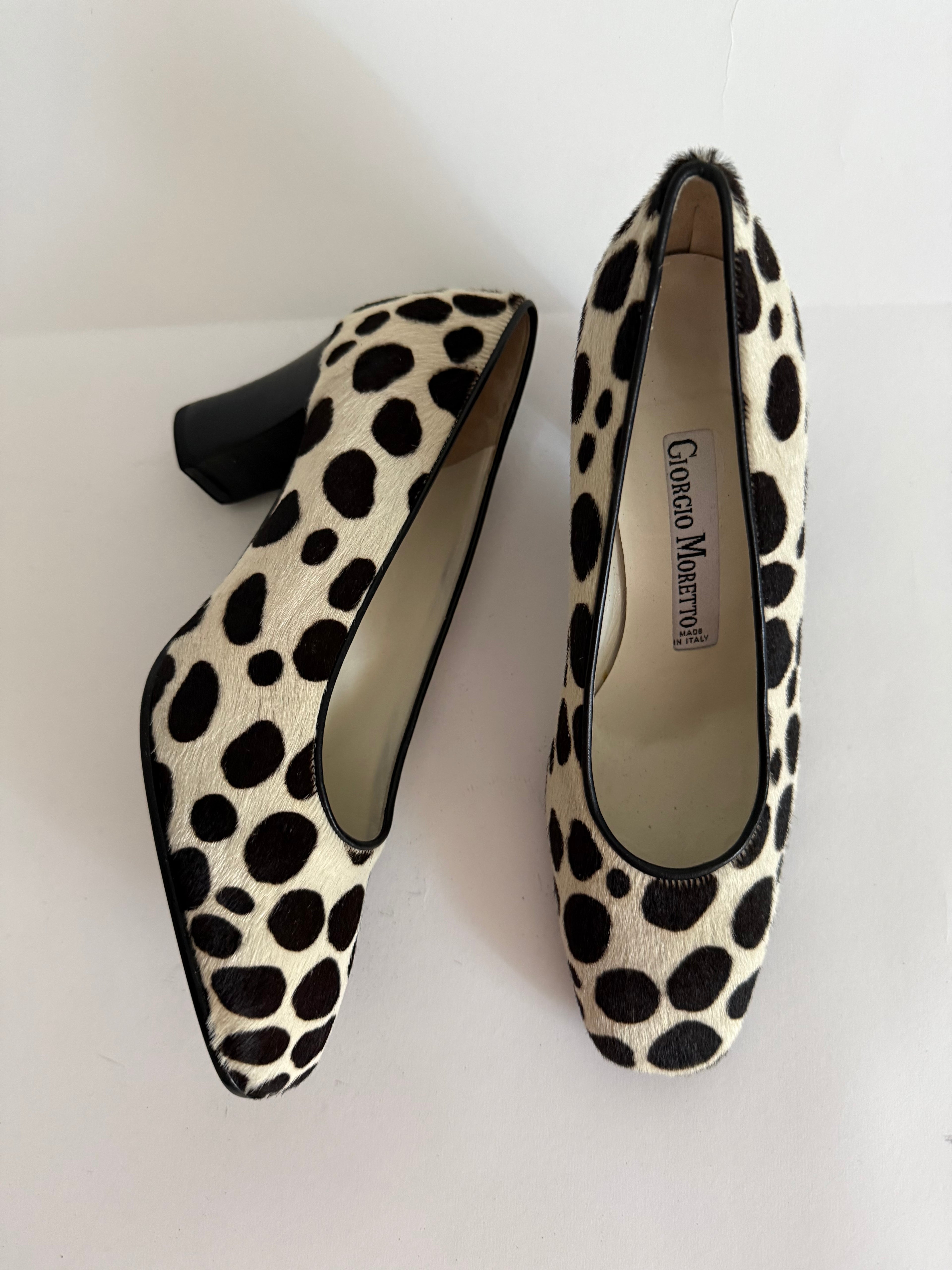Cavallino heels black and white