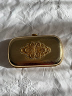 Judith Leiber metal gold clutch vintage 80s 90s