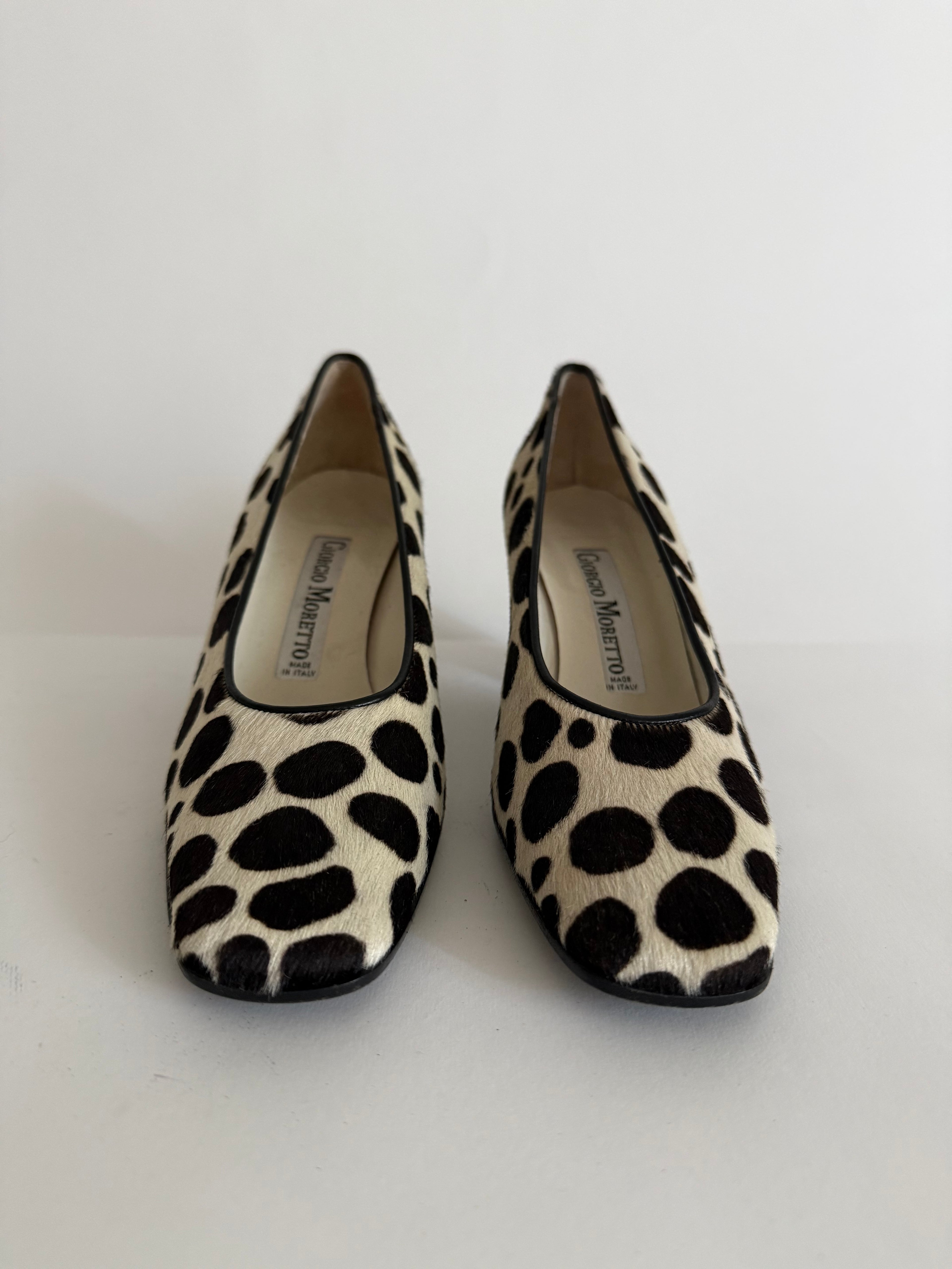 Cavallino heels black and white