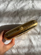 Judith Leiber metal gold clutch vintage 80s 90s