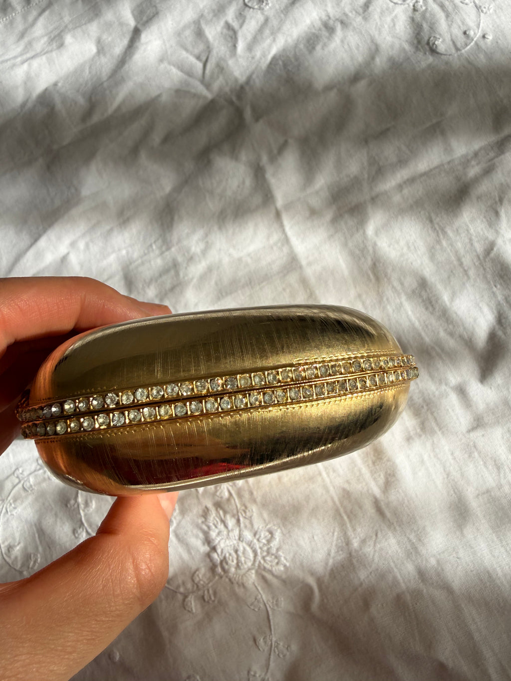 Judith Leiber metal gold clutch vintage 80s 90s