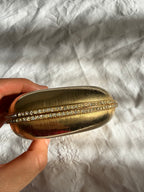 Judith Leiber metal gold clutch vintage 80s 90s
