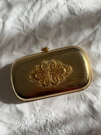 Judith Leiber metal gold clutch vintage 80s 90s