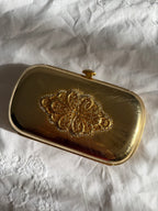 Judith Leiber metal gold clutch vintage 80s 90s
