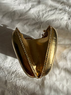 Judith Leiber metal gold clutch vintage 80s 90s