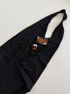 Jean Paul Gaultier long black cut-out dress early 2000s