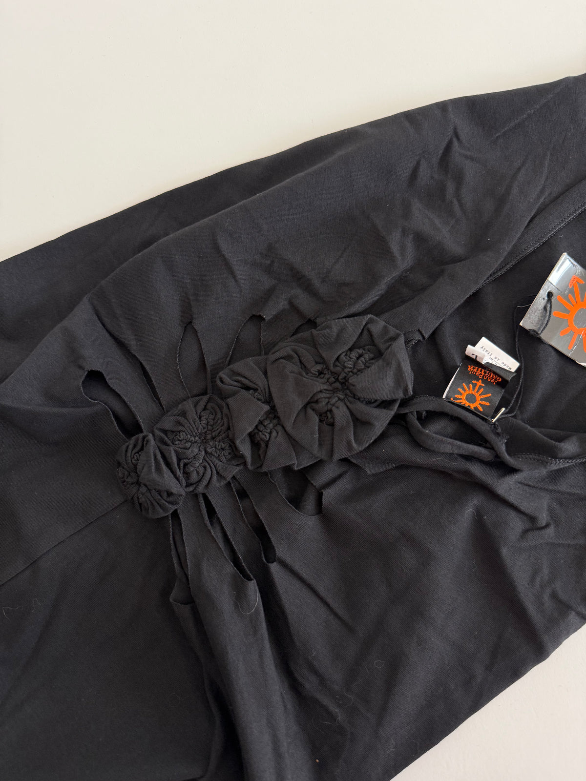 Jean Paul Gaultier long black cut-out dress early 2000s
