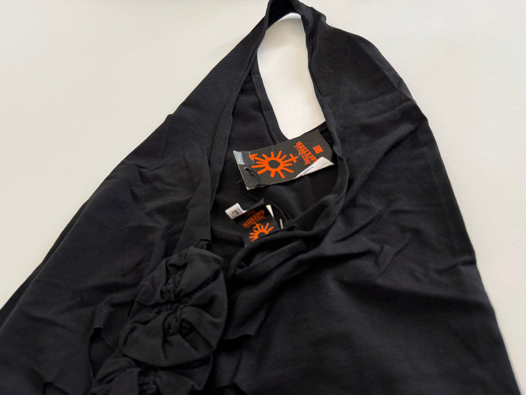 Jean Paul Gaultier long black cut-out dress early 2000s