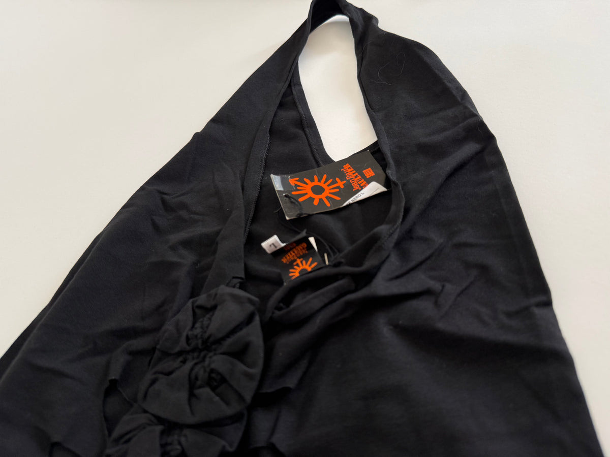 Jean Paul Gaultier long black cut-out dress early 2000s