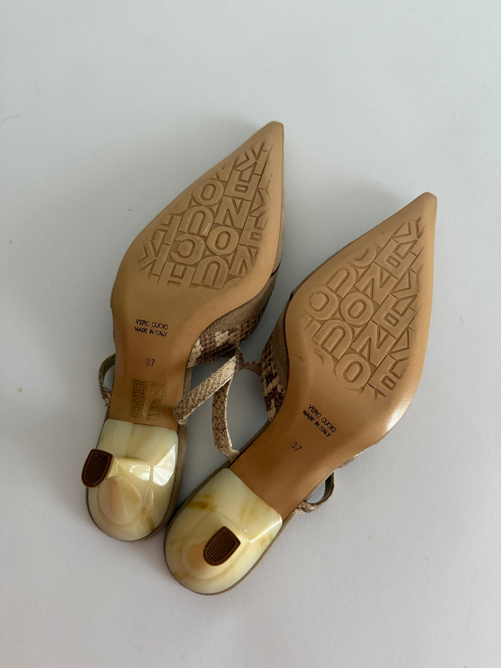 Mules suede python print