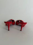 Maud Frizon red feathers mules