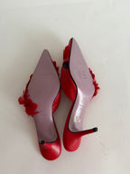 Maud Frizon red feathers mules
