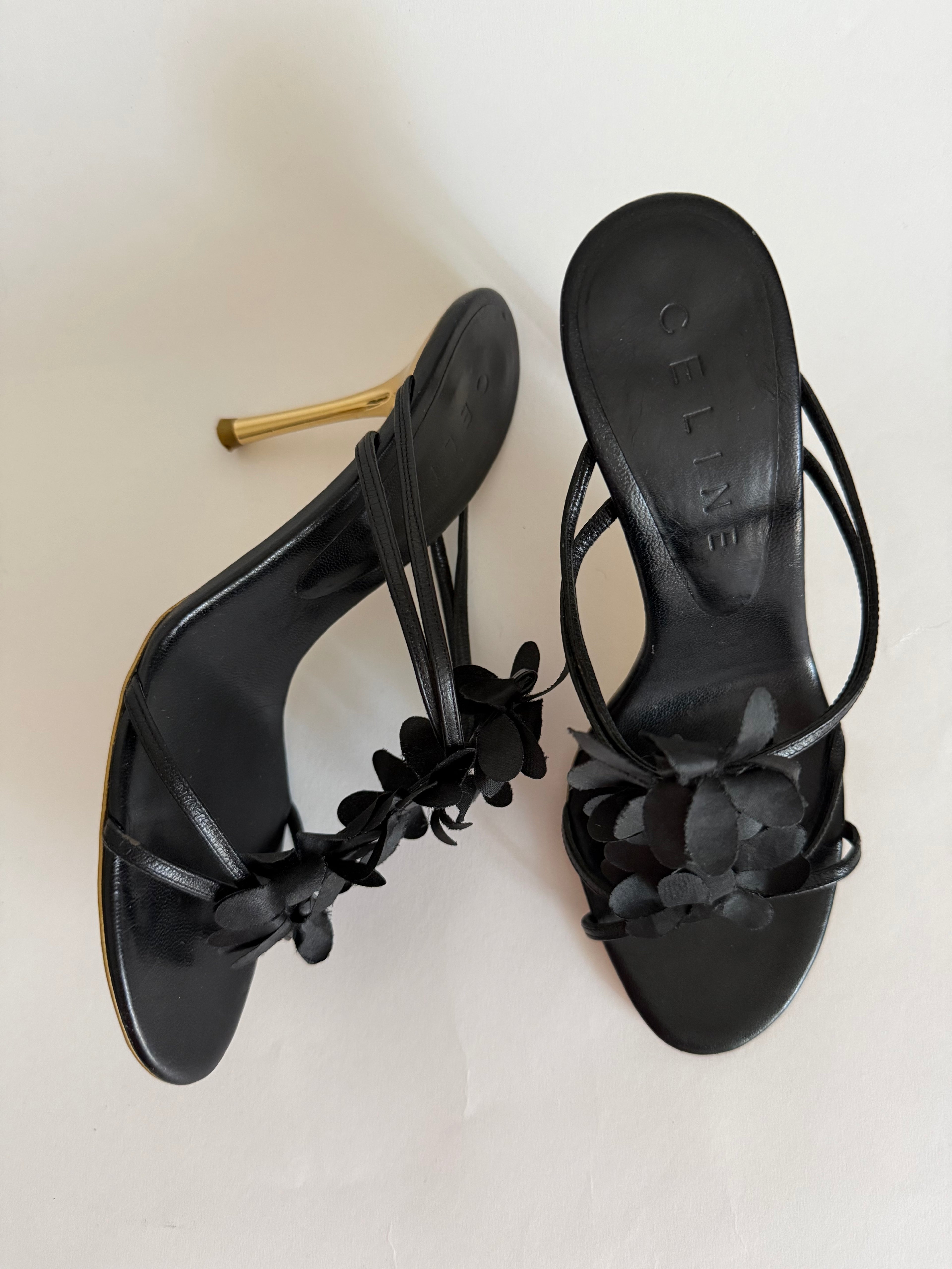 Celine black sandals 90s