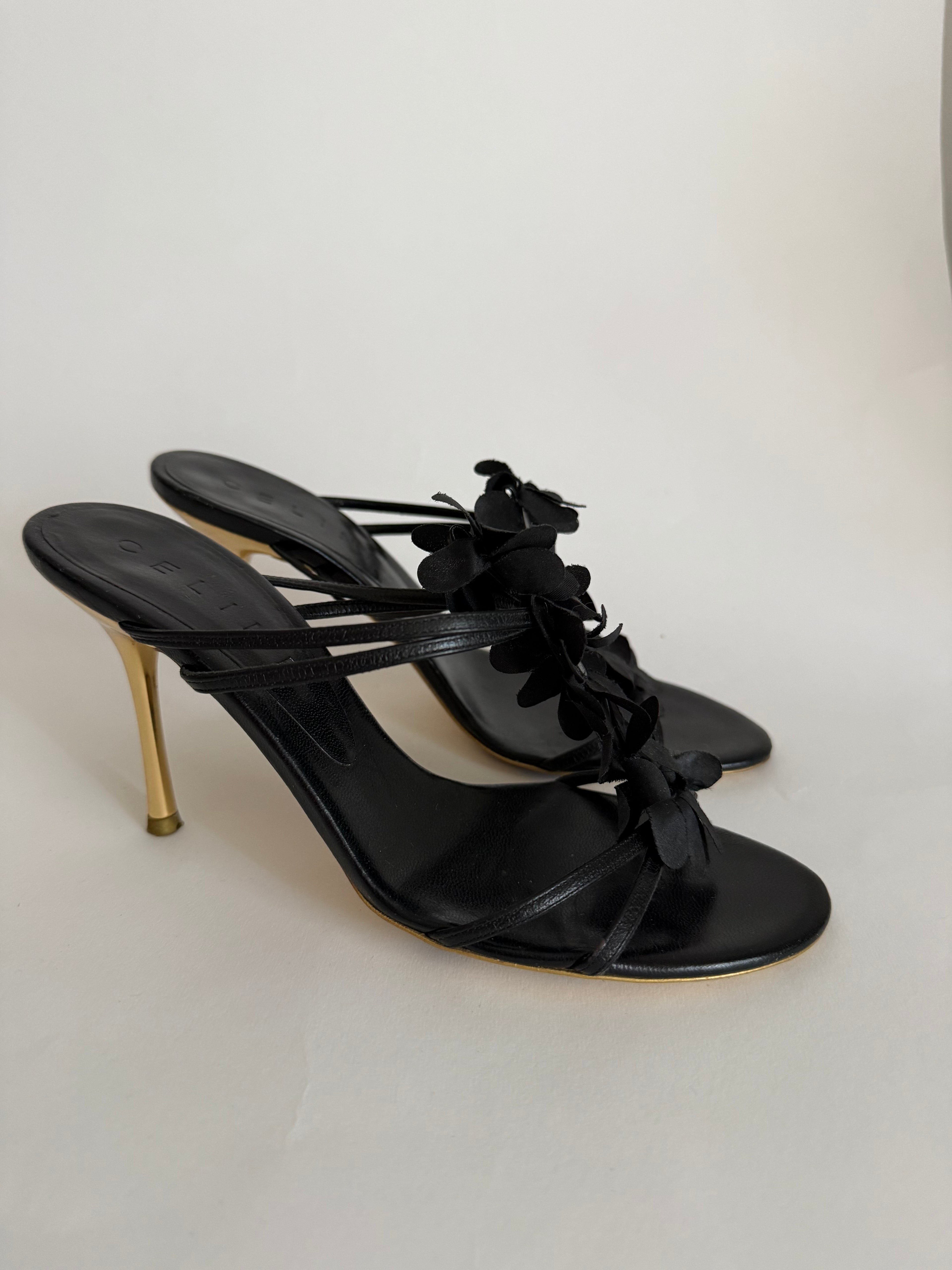 Celine black sandals 90s