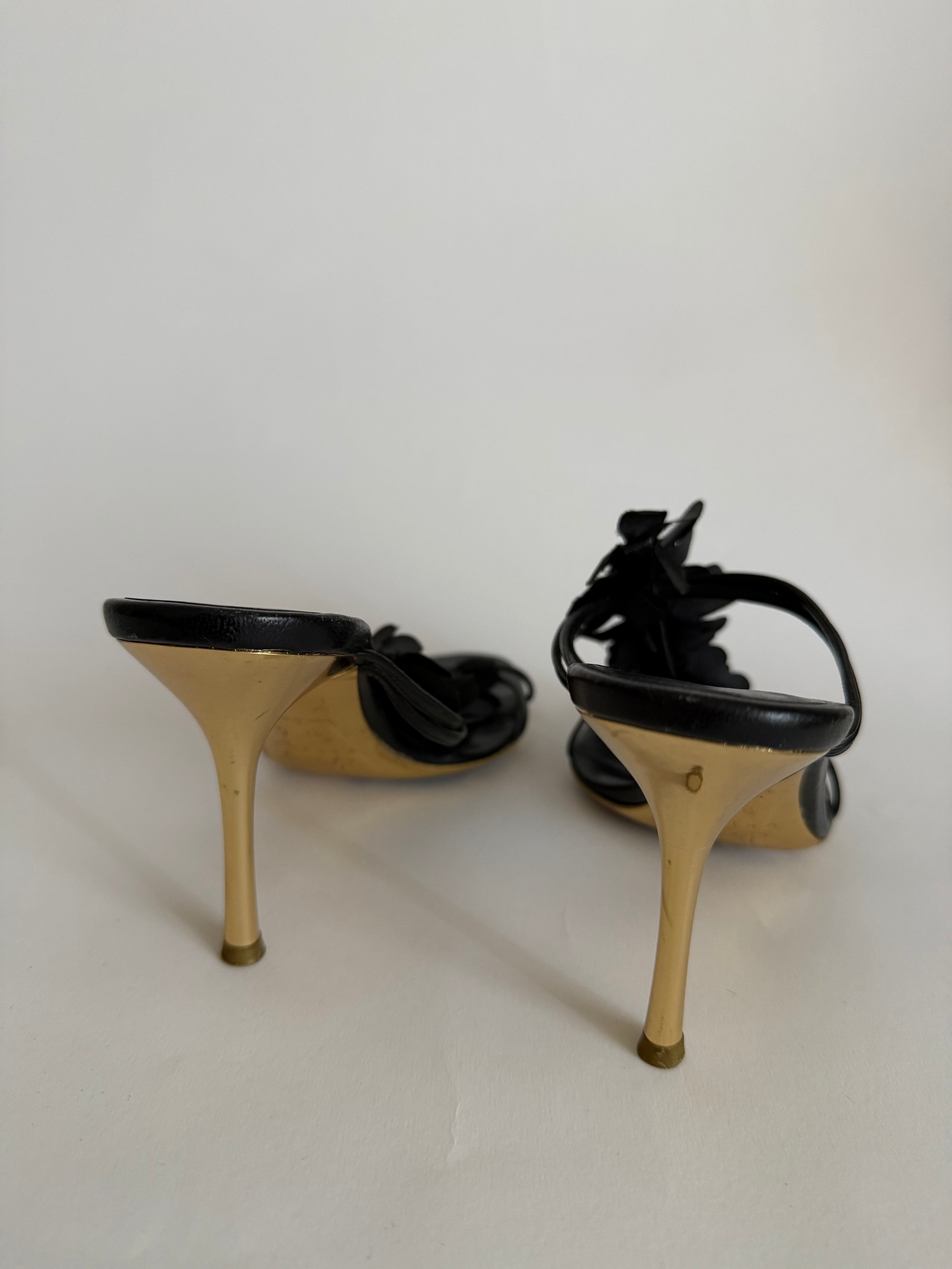 Celine black sandals 90s