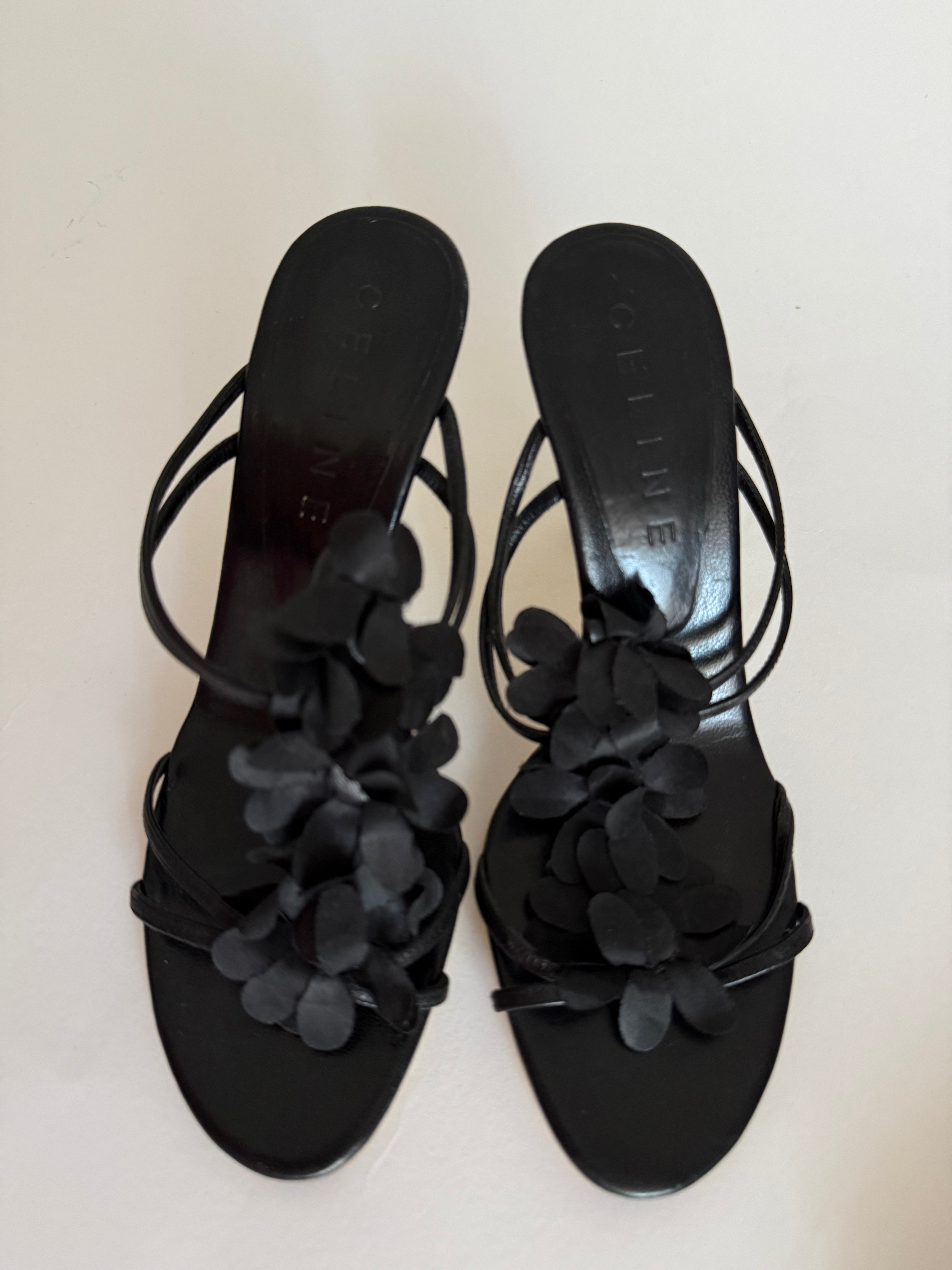 Celine black sandals 90s