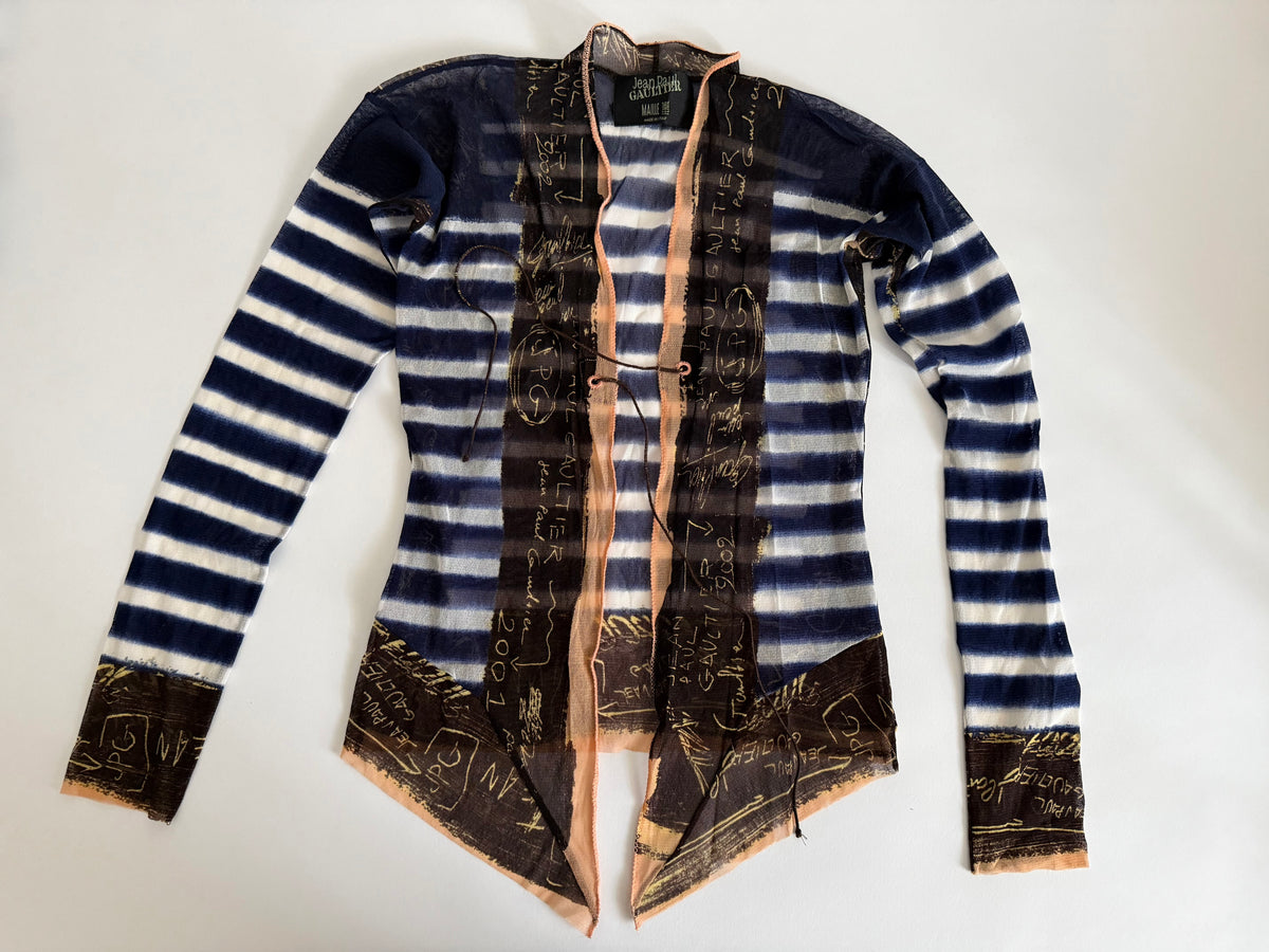 Jean Paul Gaultier top cardigan SS 2001 graffiti