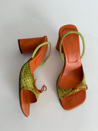 Sandals python leather green