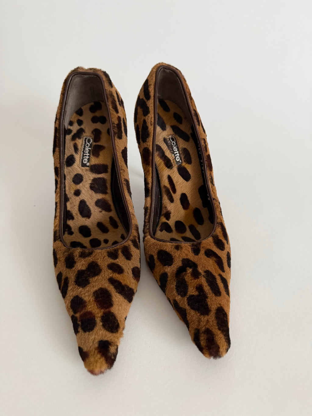 Collette vintage fur leopard heels