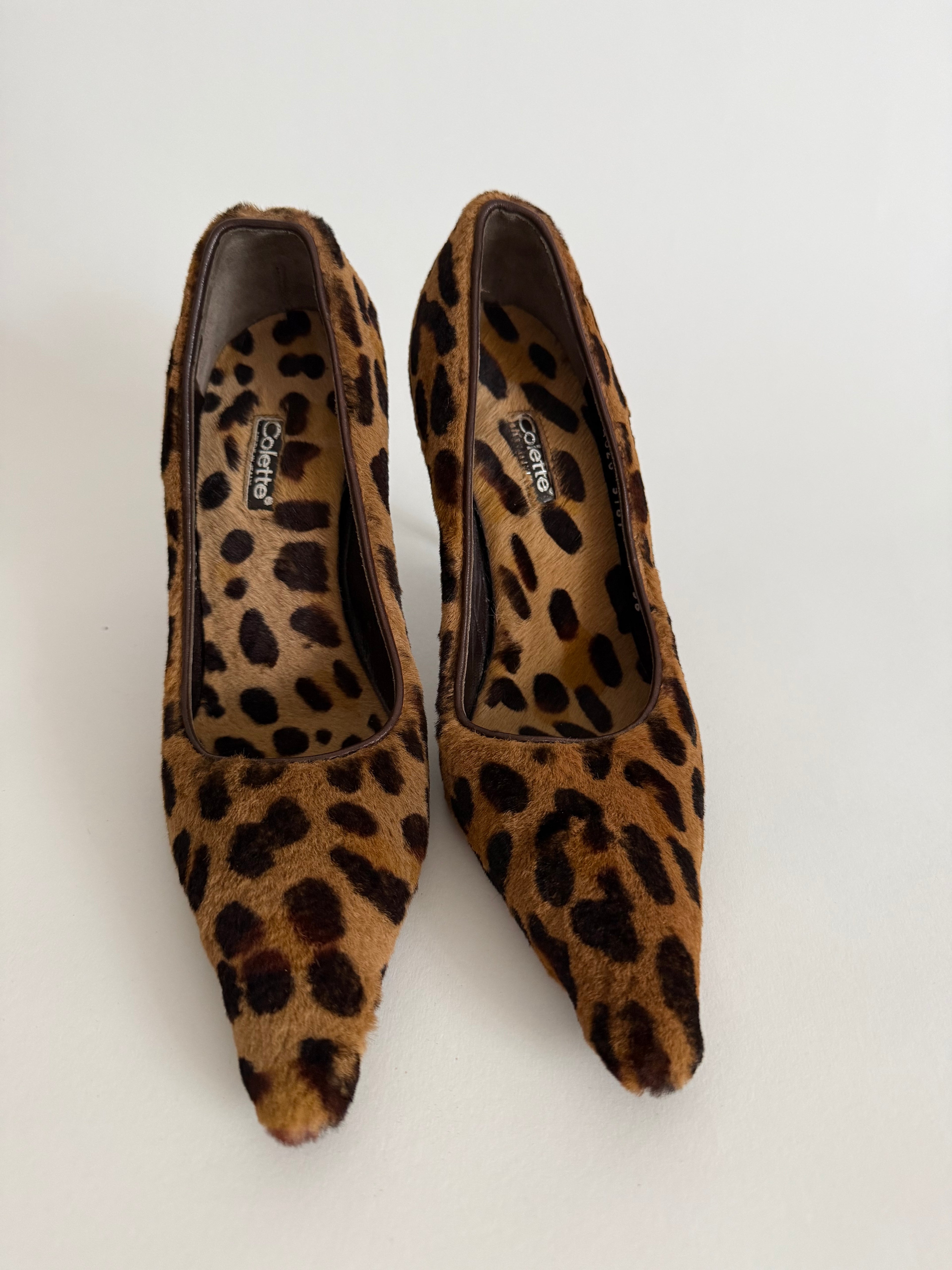Collette vintage fur leopard heels