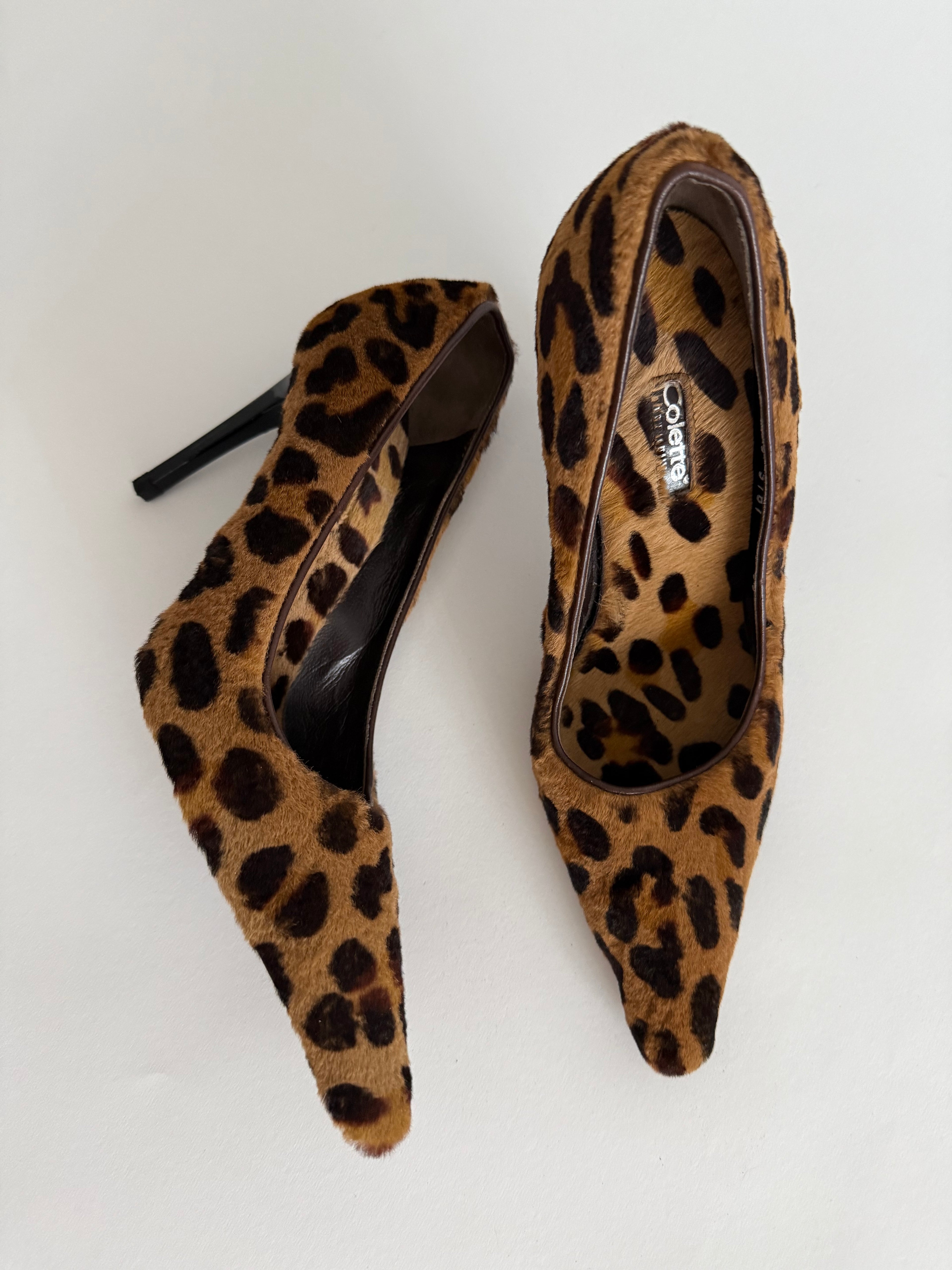 Collette vintage fur leopard heels