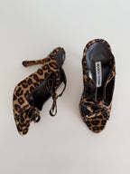 Manolo Blahnik leo heels cavallino