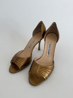 Manolo Blahnik bronze heels