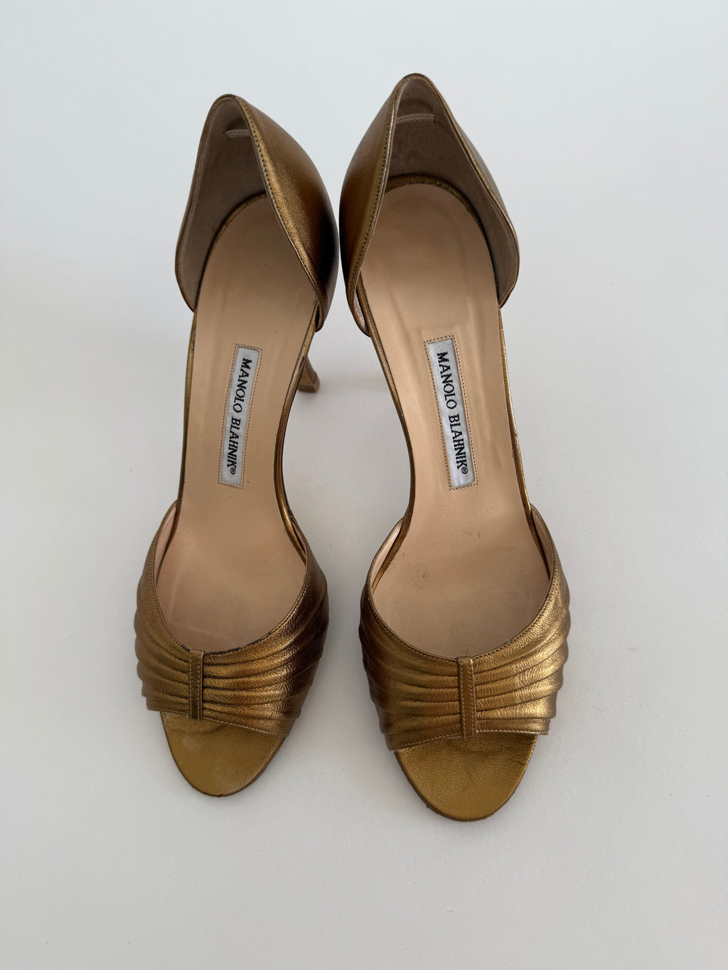 Manolo Blahnik bronze heels