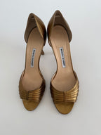 Manolo Blahnik bronze heels