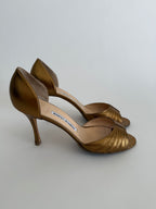 Manolo Blahnik bronze heels