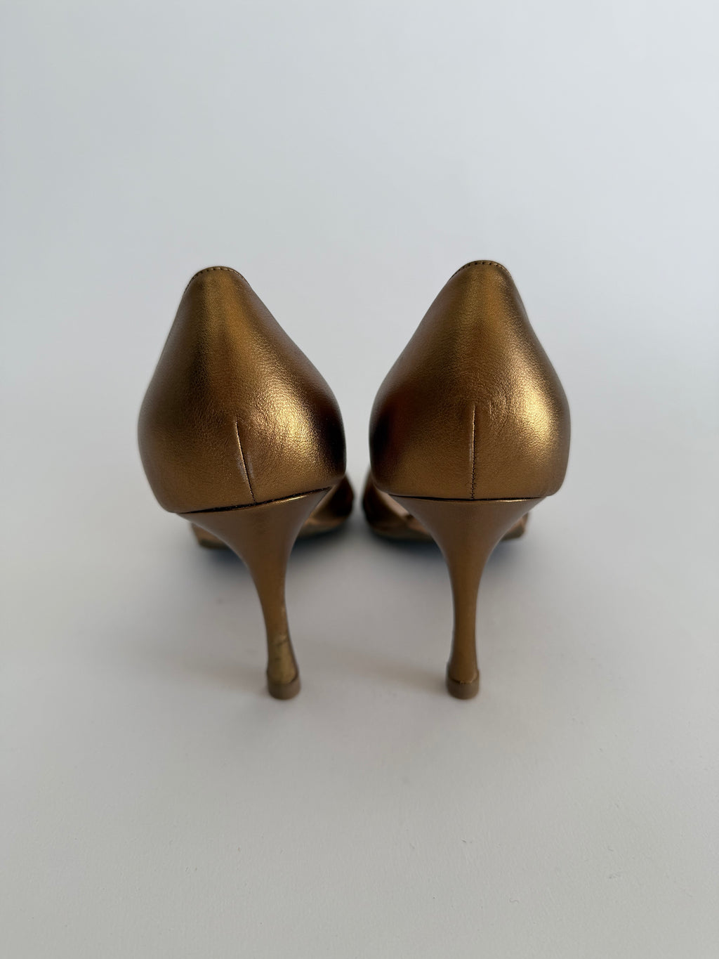 Manolo Blahnik bronze heels
