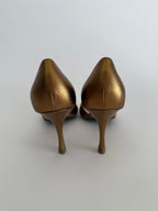 Manolo Blahnik bronze heels