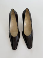 Brown leather heels 90s