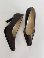 Brown leather heels 90s