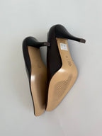 Brown leather heels 90s