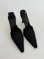 Vintage velvet tela heels