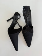 Vintage velvet tela heels