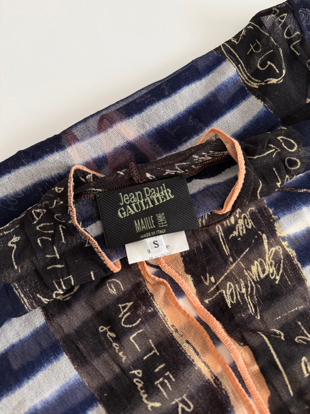 Jean Paul Gaultier top cardigan SS 2001 graffiti