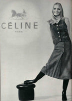 Rare iconic Celine suede logo button vest 70s
