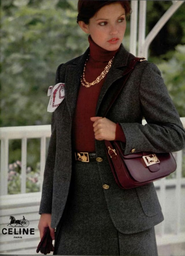 Celine blue shoulder bag vintage