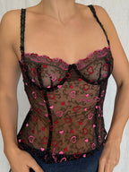 Moschino hearts embroidered bust top