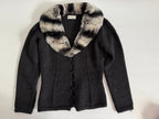 Blumarine FW 2003 cardigan wool fur collar