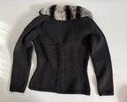 Blumarine FW 2003 cardigan wool fur collar