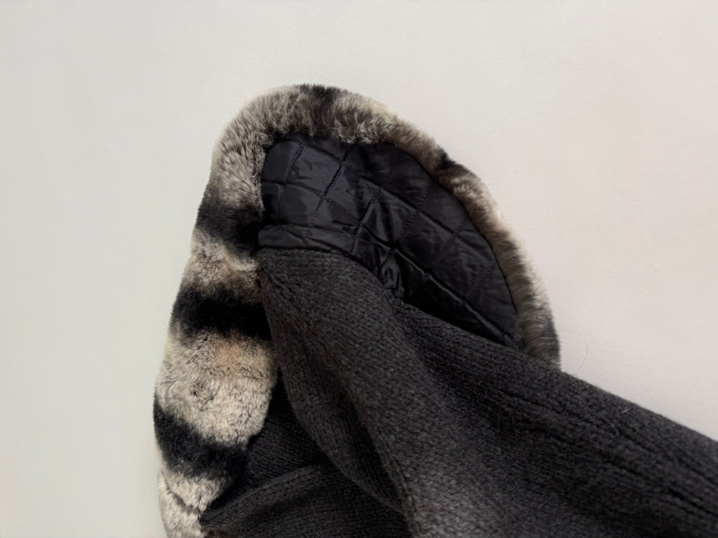 Blumarine FW 2003 cardigan wool fur collar