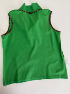 Fendi polo y2k green monogram border