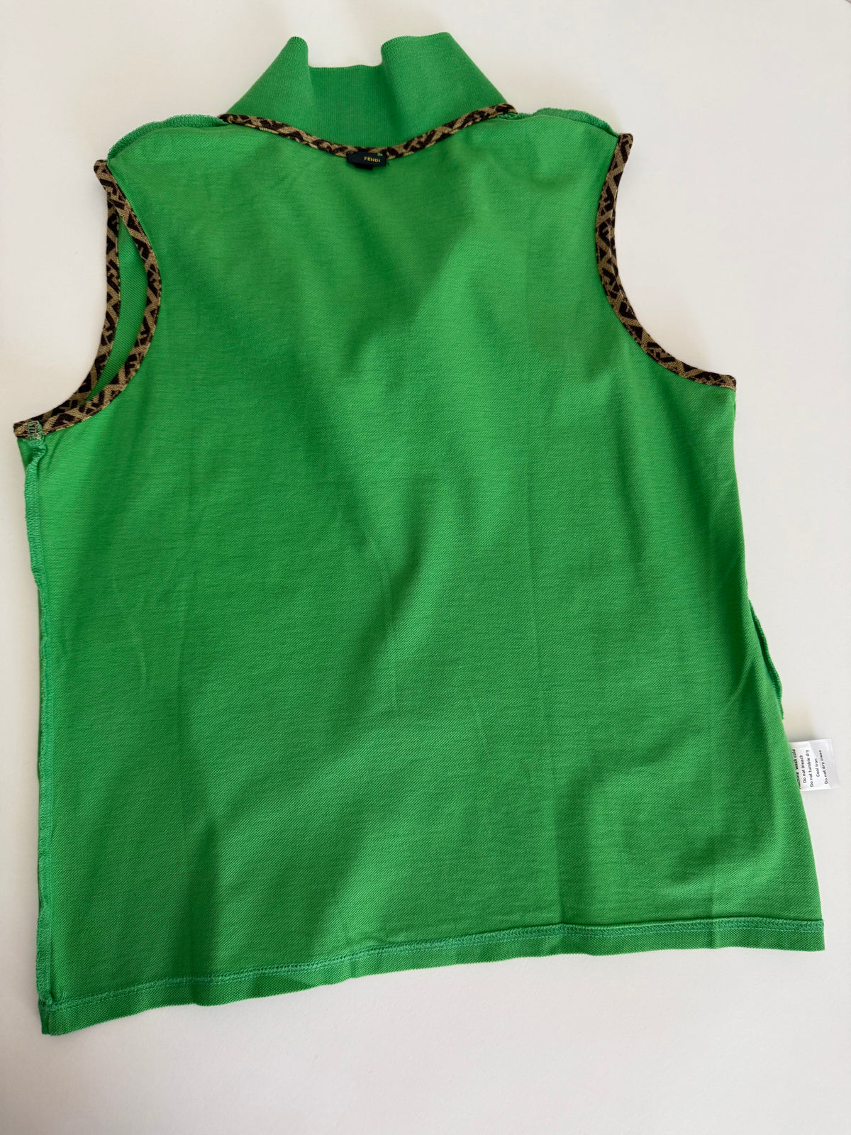 Fendi polo y2k green monogram border
