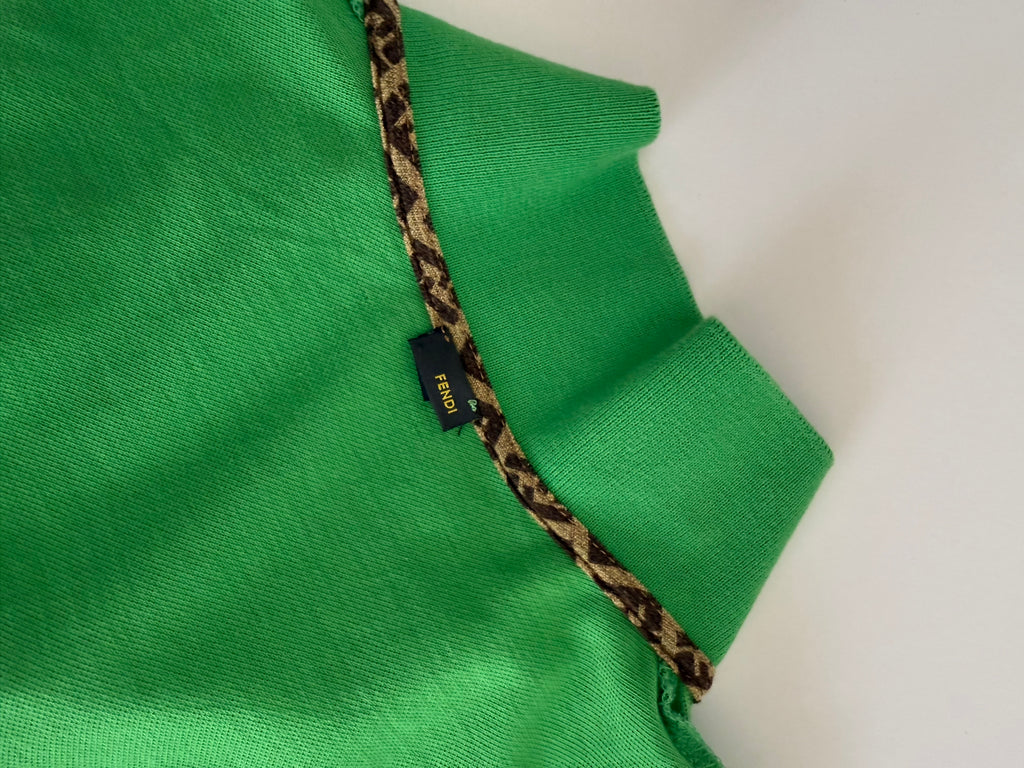 Fendi polo y2k green monogram border