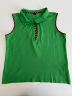 Fendi polo y2k green monogram border