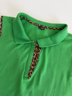Fendi polo y2k green monogram border