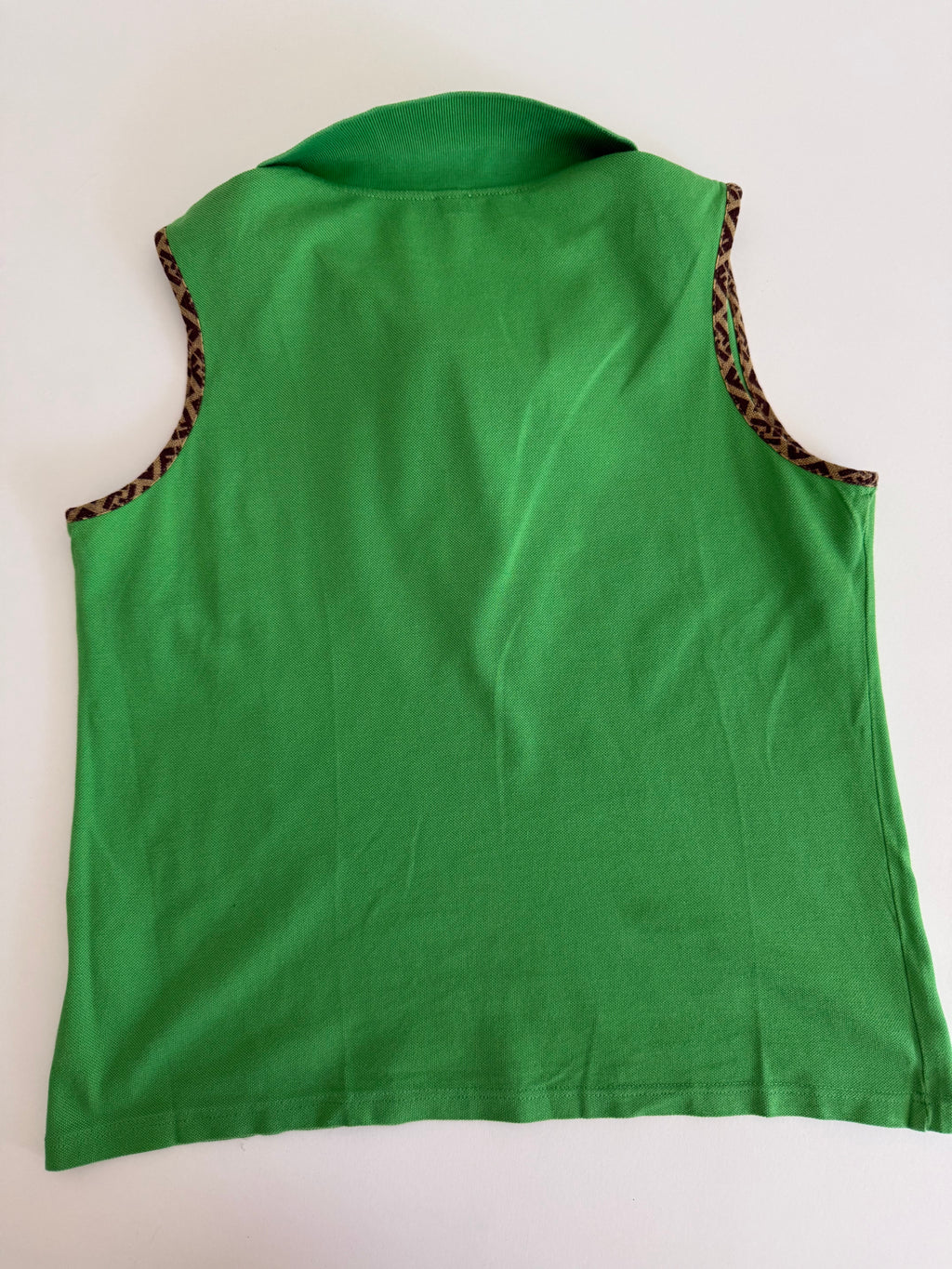 Fendi polo y2k green monogram border